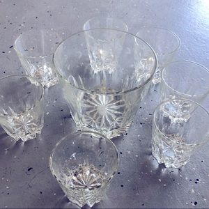 Vintage Princess House Ice bucket and Scotch Glasses